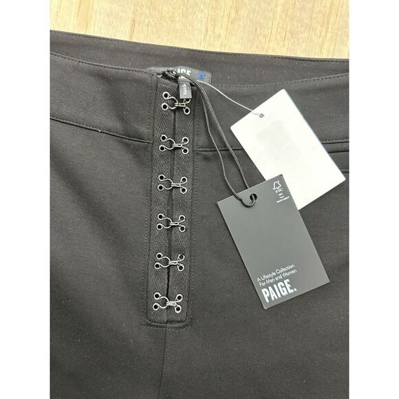 Paige Miriel Wide Leg Boot Cut Flare 29 Black NWTs $229 Hook Eye Closure Rayon - Picture 2 of 6